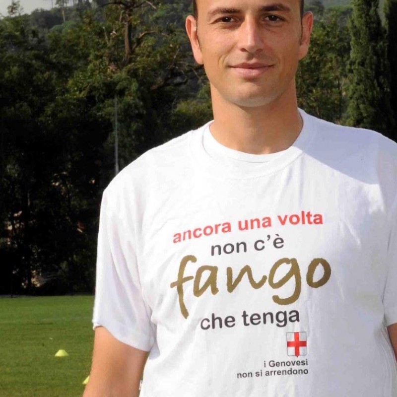 Antonelli match worn shirt “Non c’è fango che tenga” , Genoa–Empoli Serie A 2014/2015 - signed
