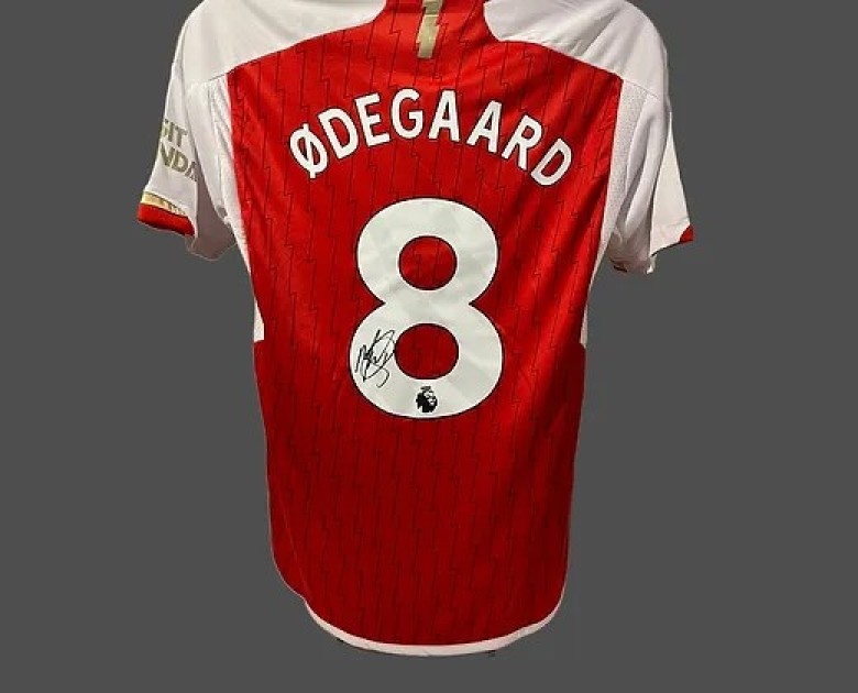 Maglia Arsenal Martin Odegaard, 2023/24 - Autografata e incorniciata