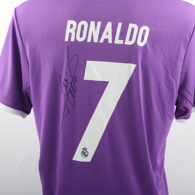 Maglia Home ufficiale Oro Ronaldo firmata e incorniciata