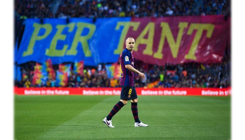 Iniesta's Barcelona Match-Issued 'Last Match' Shirt, 2018