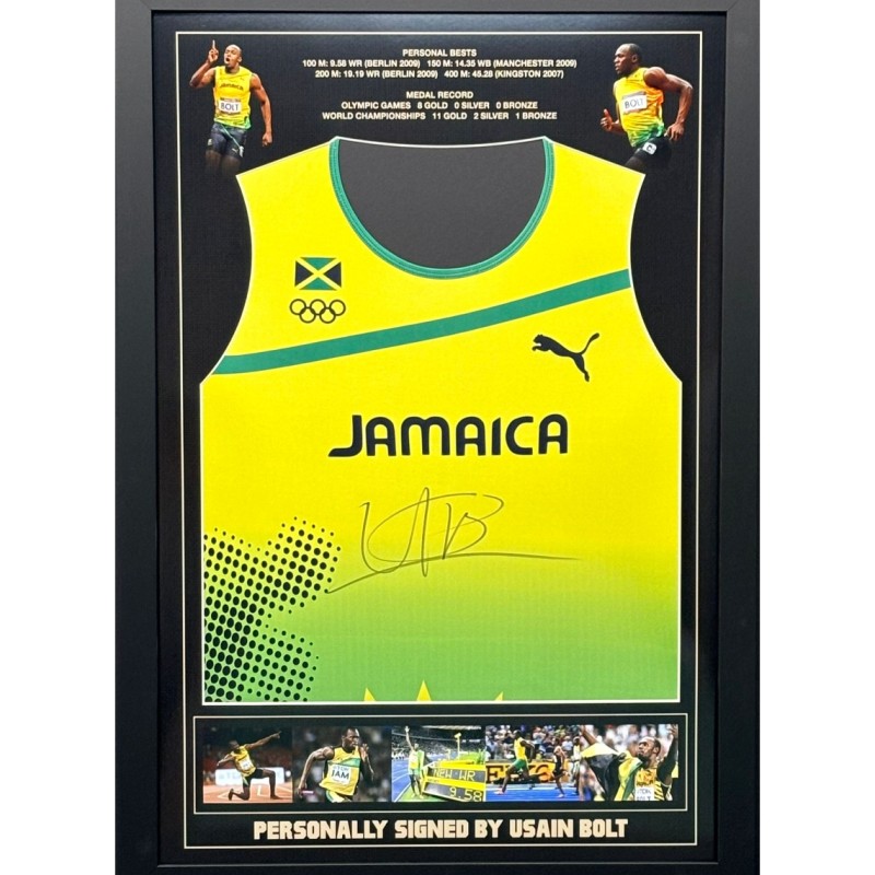 Usain Bolt Signed and Framed Running Vest