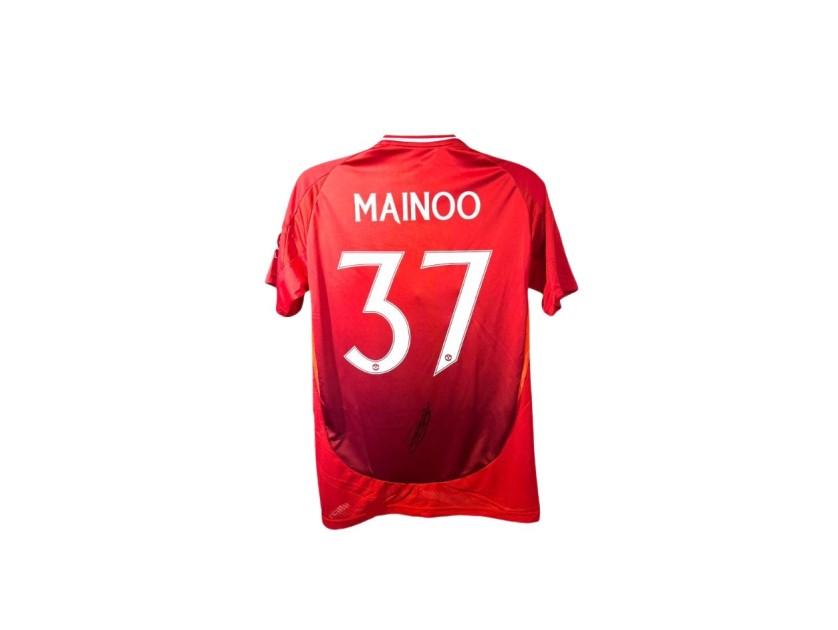 Maglia replica firmata da Kobbie Mainoo del Manchester United 2024/25 MUFC