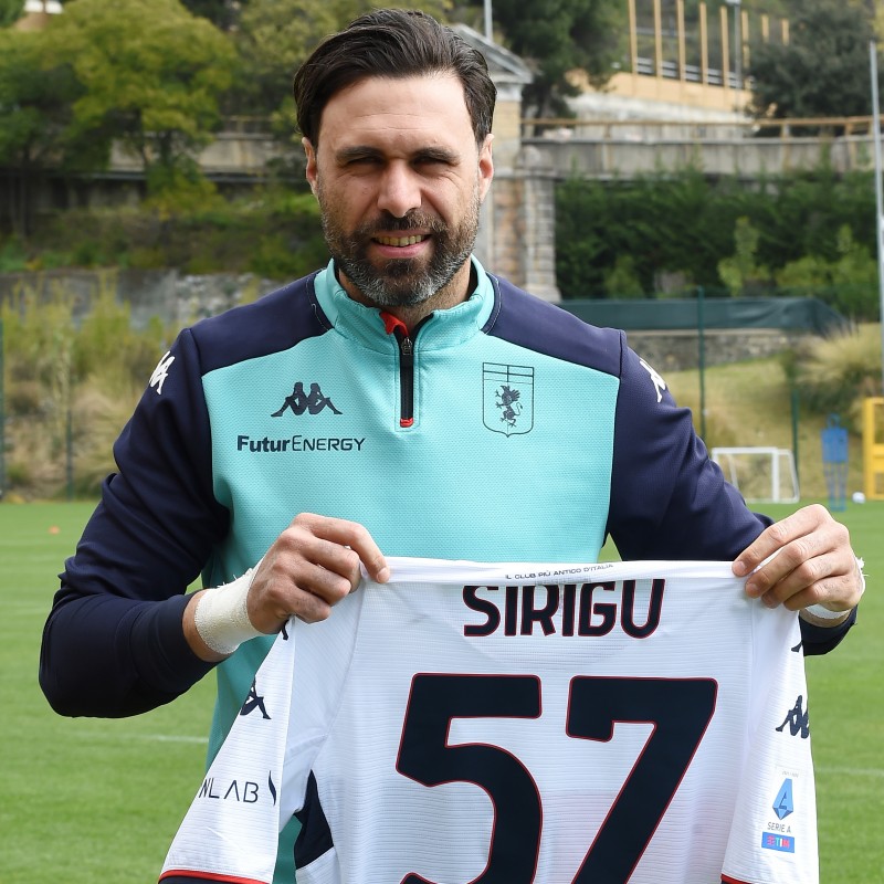 Sirigu's Genoa Match-Issued Signed Shirt, 2021/22