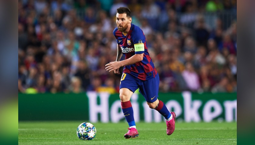 Messi's Barcelona Match Shirt, UCL 2019/20 + Armband