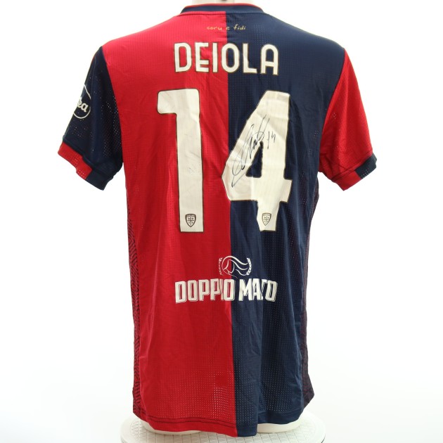 Deiola's Signed Unwashed Shirt, Cagliari vs Roma 2024