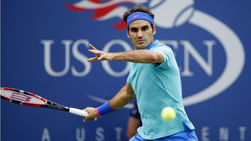 Wilson US Open Tennis Ball Signed by Roger Federer