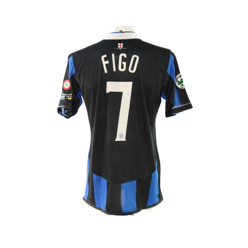 Figo's Inter vs Roma Match-Issued Shirt, Italian Cup Finals 2007