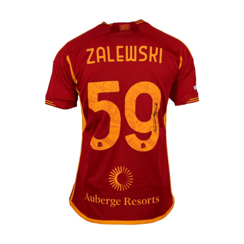 Zalewski's AS Roma Signed Match Issued Shirt