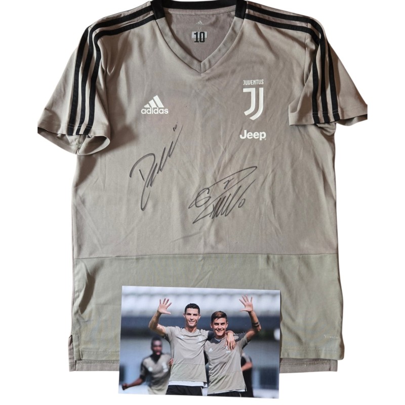 Maglia Dybala Allenamento Pre-Gara Indossata Juventus, 2018/19 - Autografata da Ronaldo e Dybala