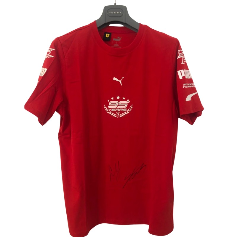 T-shirt ufficiale Scuderia Ferrari "95 Anni", 2024 - Autografata