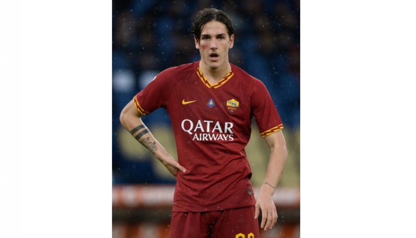 Zaniolo Official AS Roma Signed Match Shirt, 2019/20