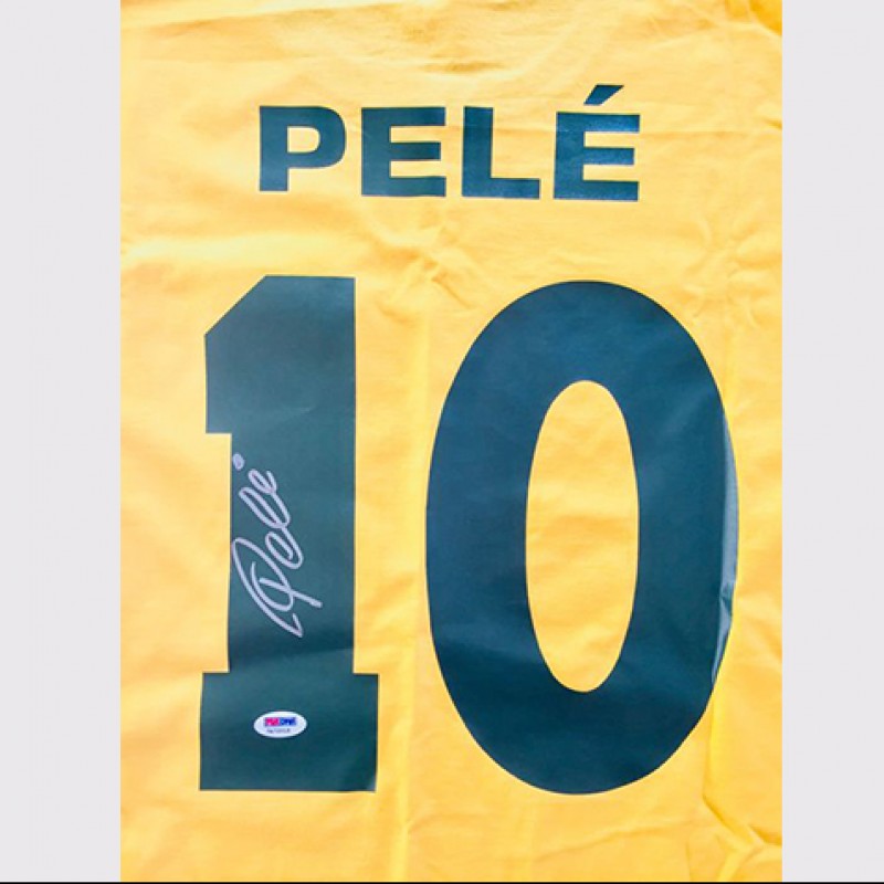 Vintage Brazil Jersey Signed by Pelé