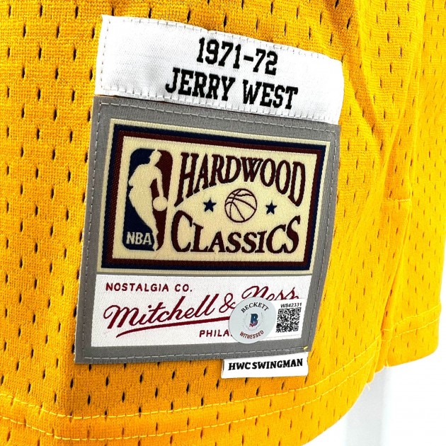 Jerry West Los Angeles Lakers Mitchell & Ness Hardwood Classics 1971-72 Swingman Jersey - Gold