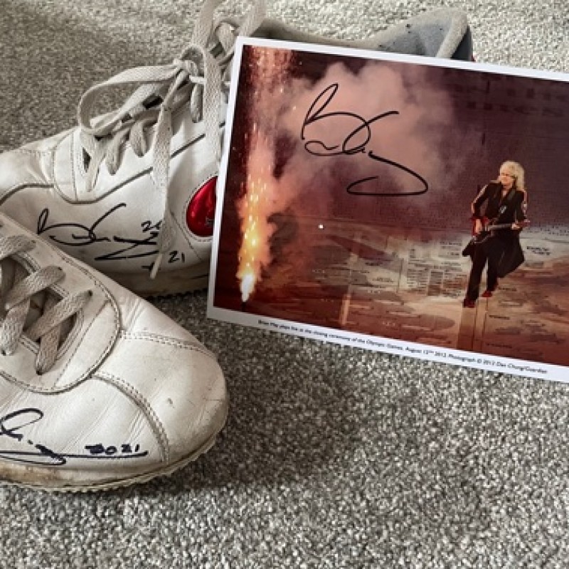 Signed Nike Trainers - Worn by Brian May, Queen