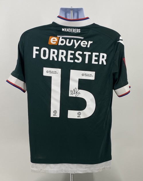 Maglia away indossata William Forrester Bolton Wanderers vs Walsall - Autografata