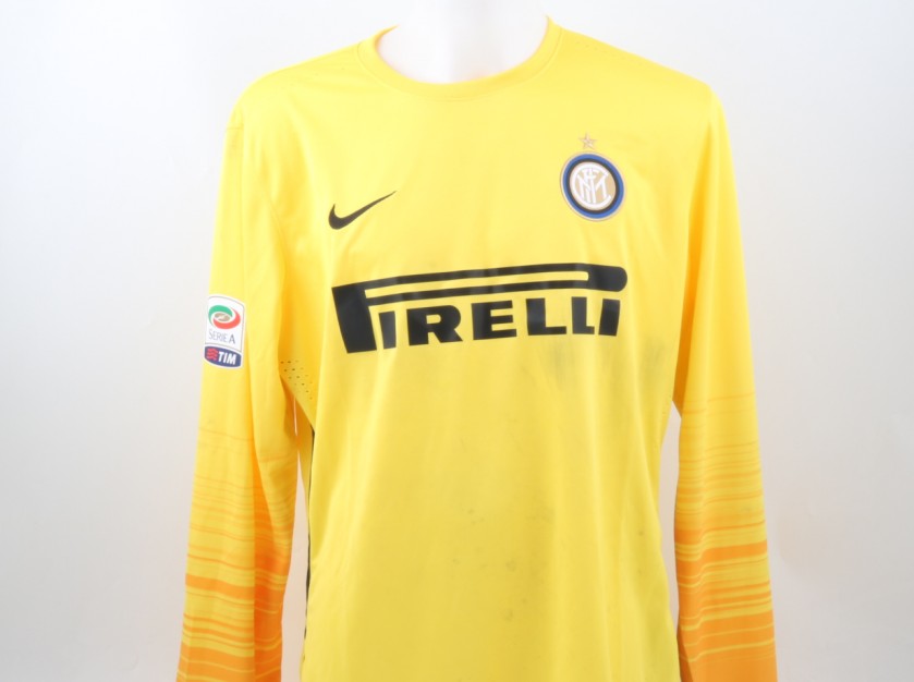 Handanovic Inter Milan Match Worn Shirt, Serie A 2015/16 - UNWASHED