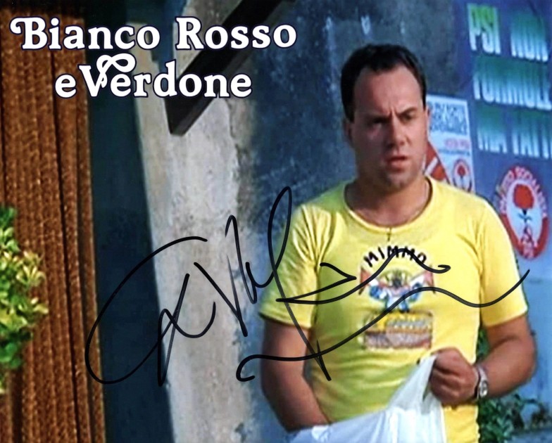 "Bianco, rosso e Verdone" Photograph Signed by Carlo Verdone