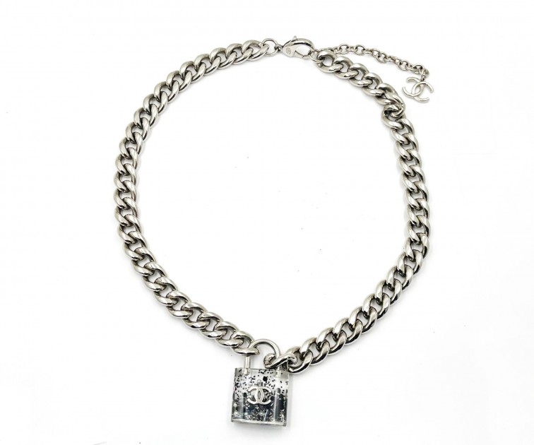 Chanel Silver CC Chain Necklace