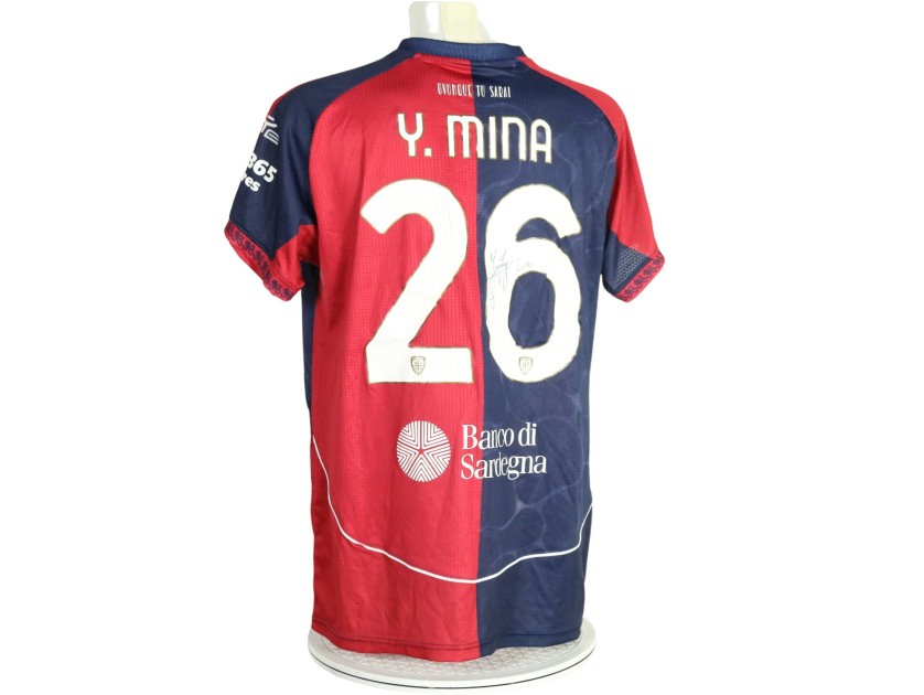 Maglia Mina Unwashed Cagliari vs Lazio, 2026 - Autografata