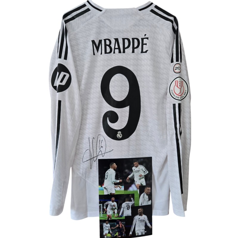 Maglia Gara Mbappe Real Madrid, Copa Del Rey 2024/25 - Autografata