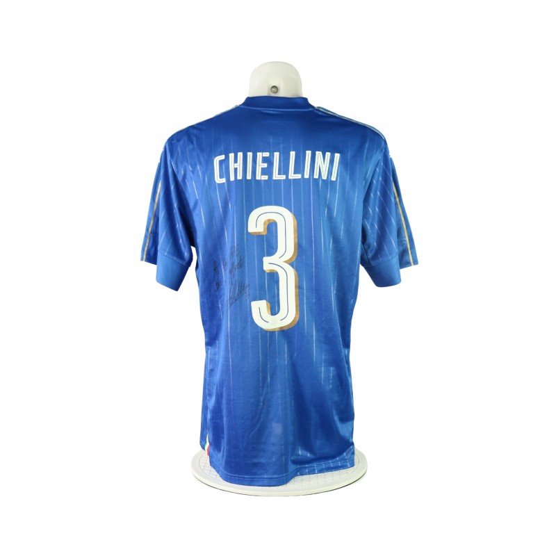 Chiellini's Italy SIgned Issued Shirt, 2016