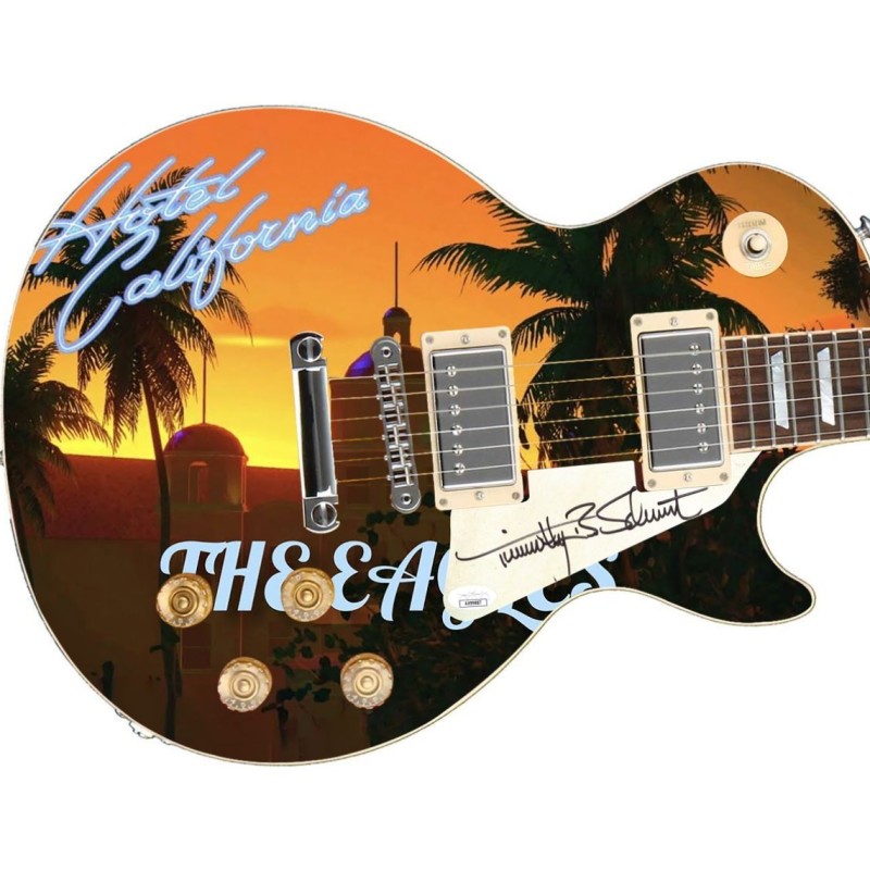 Timothy B. Schmit of The Eagles Signed Custom Graphics Guitar