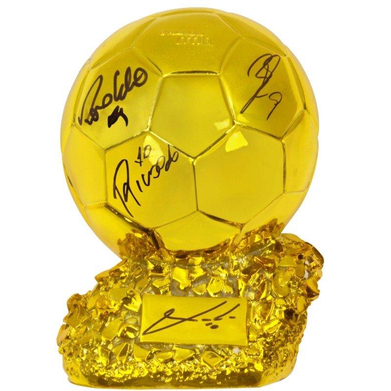 Ronaldo Nazario, Kaka, Benzema, Modric and Rivaldo Signed Ballon d’Or Trophy