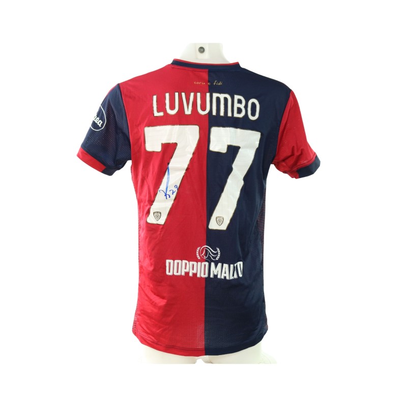 Luvumbo's Signed Unwashed Shirt, Cagliari vs Milan 2024