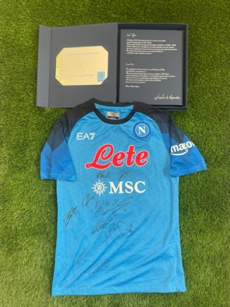 Official Napoli Shirt 2022/23 with Box - Signed by the Squad - CharityStars