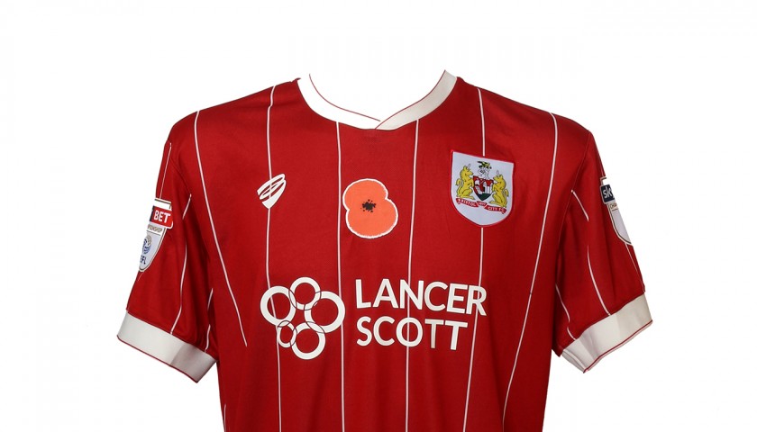 Match-Worn Poppy Shirt by Bristol City FC's Nathan Baker