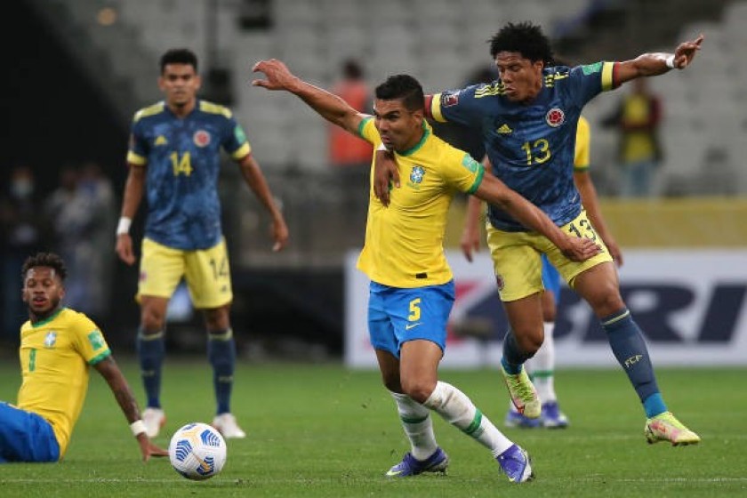 Casemiro's Brazil Match-Issued Shirt, WC Qualifiers 2022