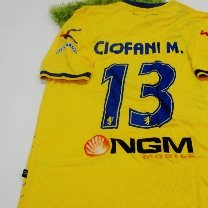 Ciofani Matteo Frosinone match worn/issued shirt, Serie B 2014/2015 - signed
