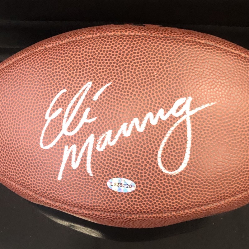 Football Signed by New York Giants Quarterback #10 Eli Manning 