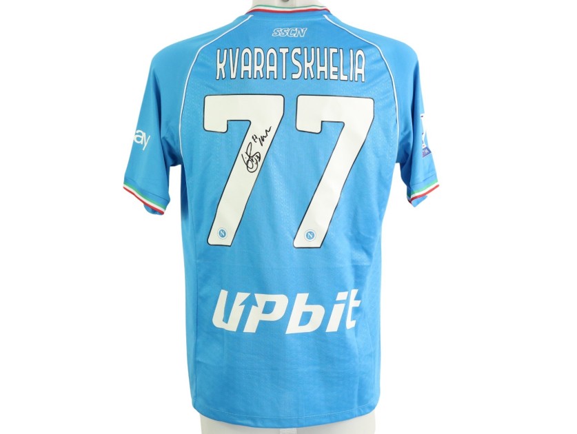 Kvaratskhelia's Napoli Match Signed Shirt, 2023/24 