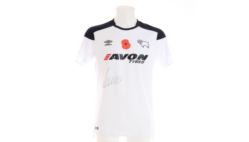 Keogh's Worn and Signed Derby County Poppy Shirt