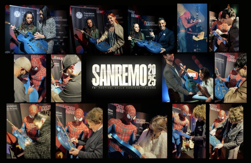 Sanremo 2025 Artists Signed Guitar