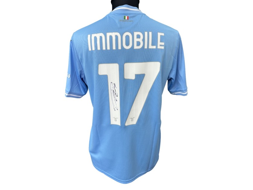 Immobile's Issued Signed Shirt, Inter vs Lazio Italian Super Cup 2024