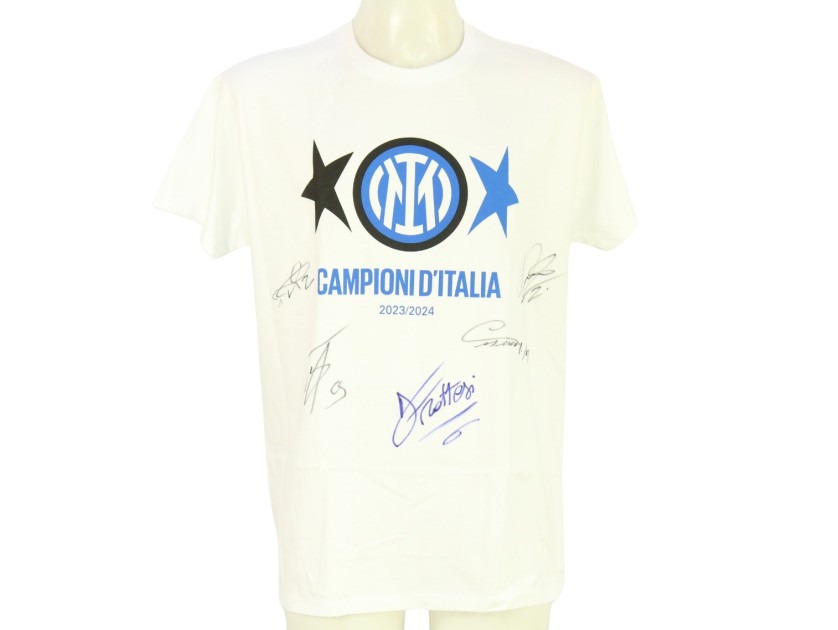 Official Inter Milan Scudetto T-Shirt, 2023/24 - Signed by the Players