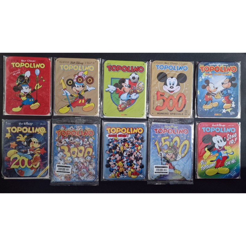 70 Anni di Topolino - Serie Completa di 40 Cover Celebrative in metallo da Collezione