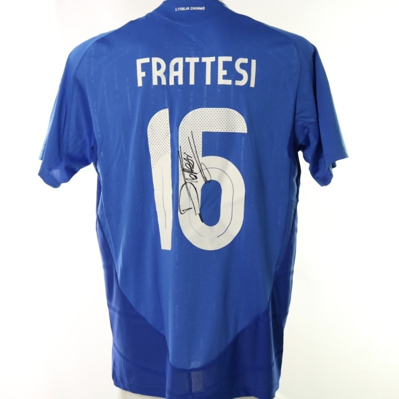 Frattesi's Signed Official Italy Shirt, 2024/25