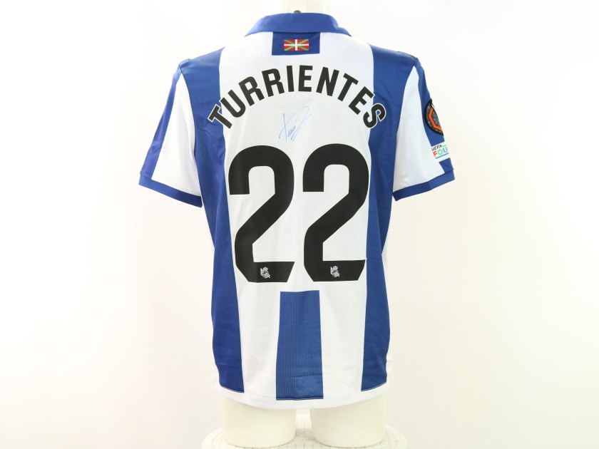 Maglia Turrientes Real Sociedad vs PAOK Unwashed, Europa League 2025 - Autografata