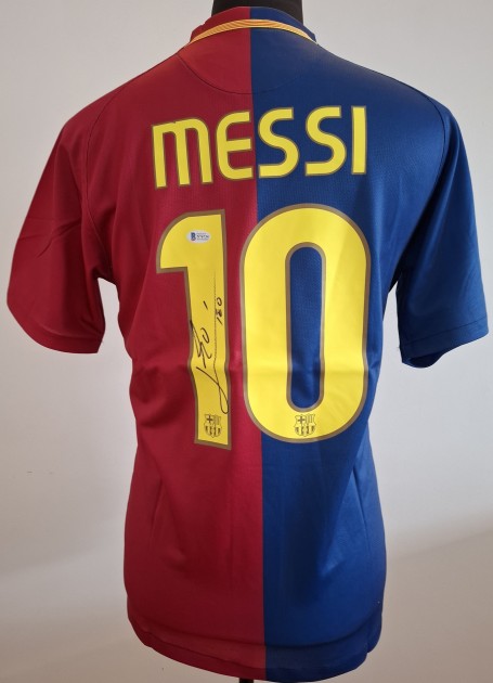 Maglia replica firmata di Lionel Messi per il Barcellona 2008/09