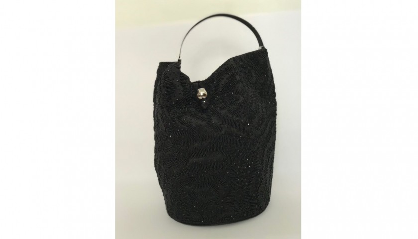 Lot 30 - Mini black grab bucket bag by Giorgio Armani