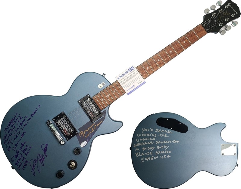 The Beach Boys Signed Epiphone Guitar with Surfin USA Lyrics