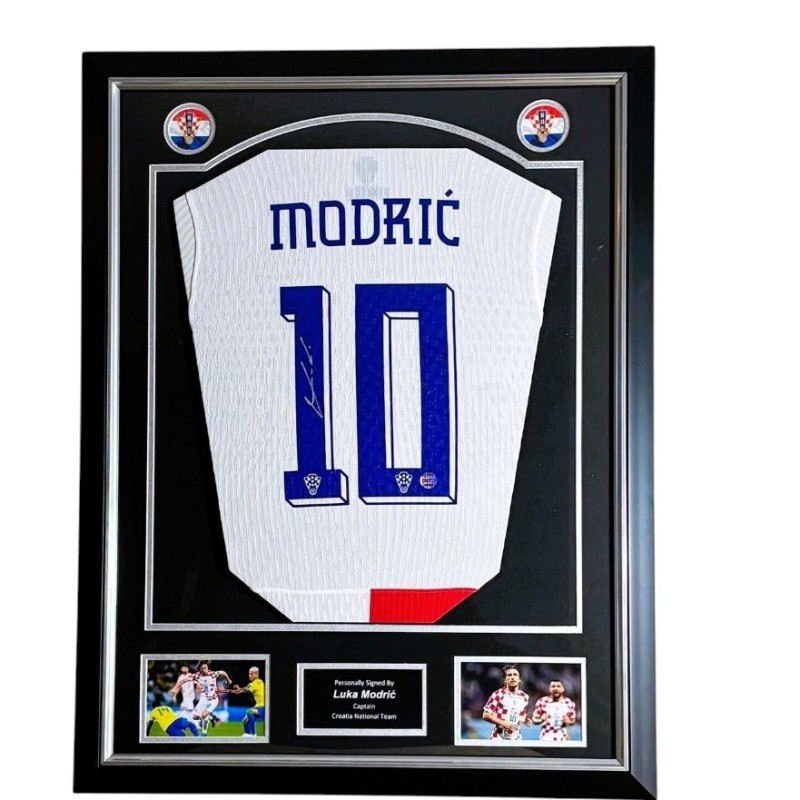 Luka Modric's Croatia 2024 Signed and Framed Shirt