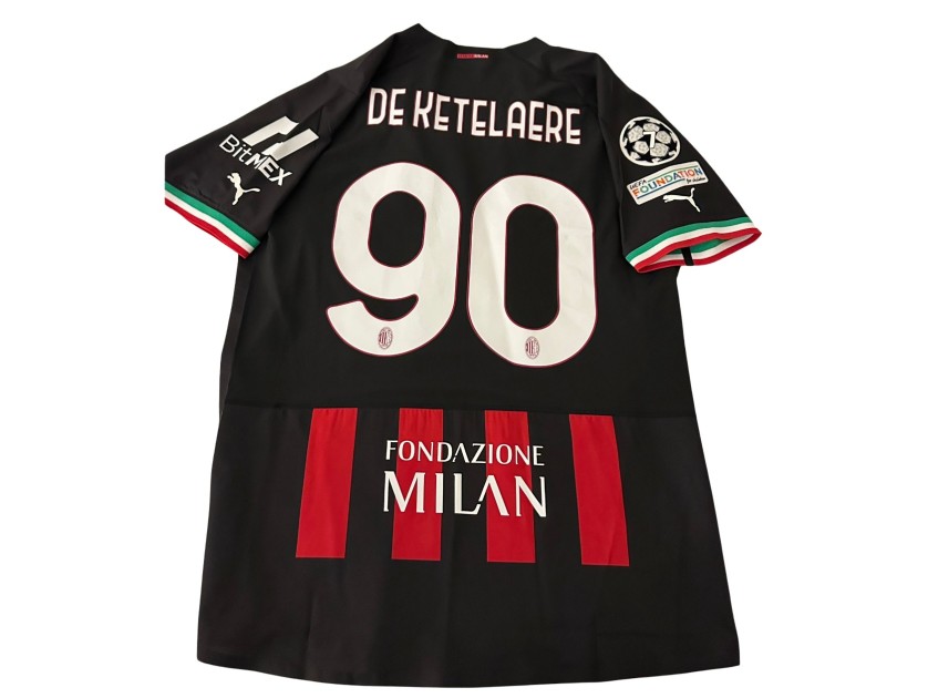 De Ketelaere's Milan Match-Issued Shirt, UCL 2022/23