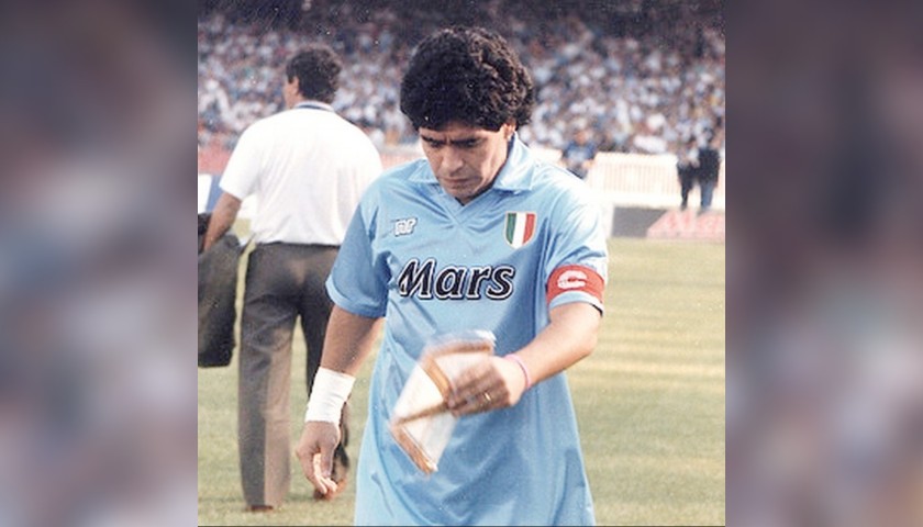 Captain's Armband Worn and Signed by Diego Armando Maradona, 1990/91 