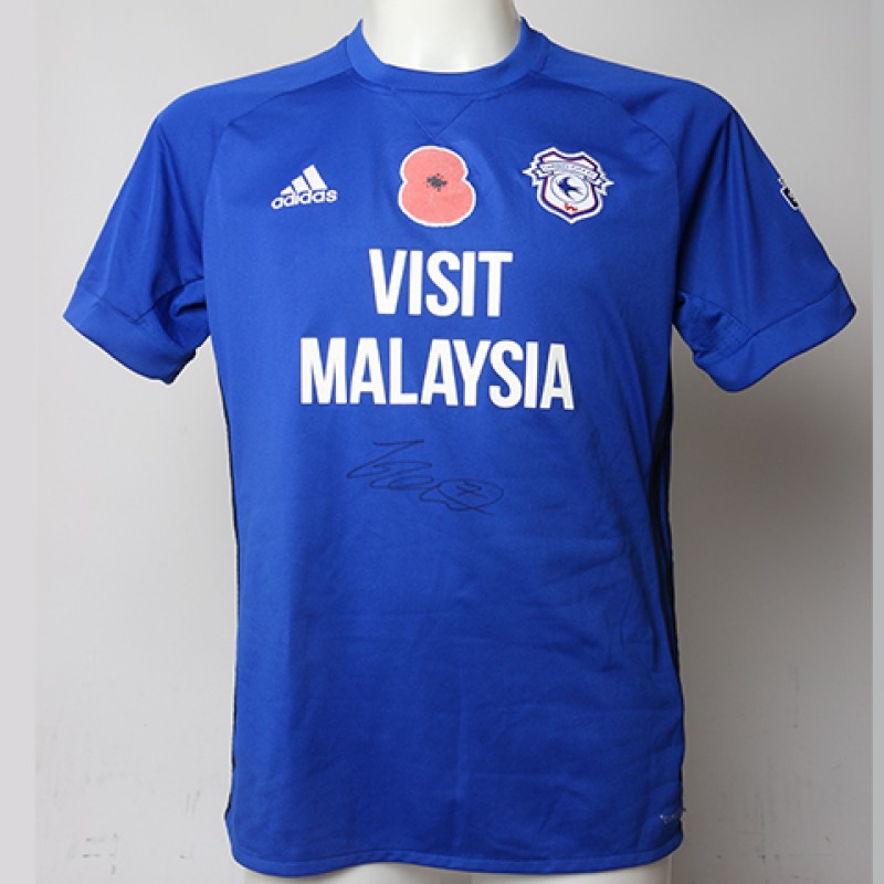Poppy Shirt Signed by Cardiff City FC's Lee Tomlin