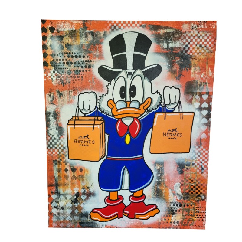 'Luxury fever - Scrooge McDuck' Mixed Media Artwork by Melissa Stok