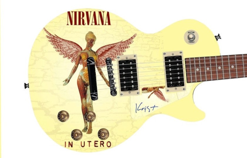 Battipenna chitarra Les Paul 100 personalizzata - Autografata da Krist Novaselic dei Nirvana